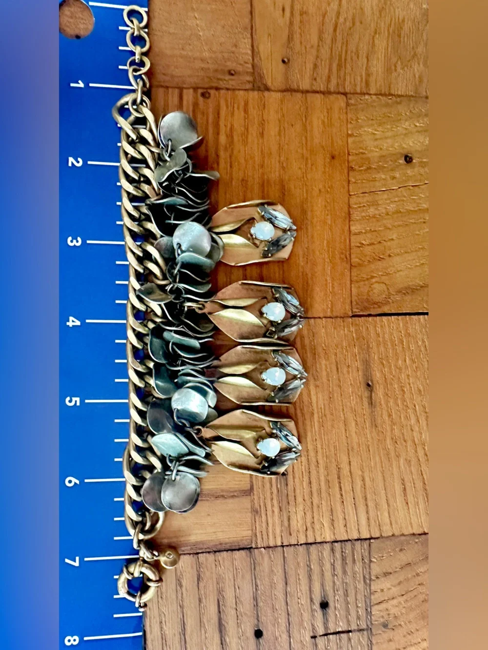 J.CREW Vtg Maximalist, Art Deco, Charm Bracelet Rare